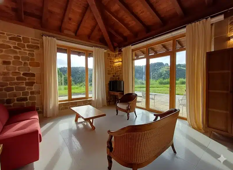 Salón del apartamento Ekialde en Villa Haritza, Ea